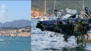 EGE’DE HELİKOPTER DÜŞTÜ ÜÇ KİŞİ ÖLDÜ