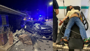 Bodrum’da Virajı alamadı  dükkana girdi