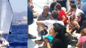 Torba açıklarından İtalya yolundaki yelkenli teknede göçmenleri İHA tespit etti