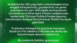 TFF’den Bodrum FK’ye anlamlı ödül: Sosyal sorumluluk projeleri taçlandı