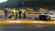 Trafik polisleri kaza yaptı