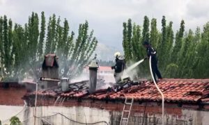 Karabağlar Yaylasında  lokanta yangını