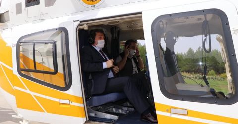 Orman alanlarını havadan inceledi