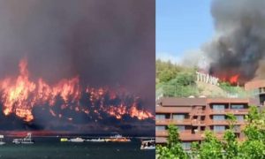 Güvercinlik köyünde orman yangını başladı, otellerde tahliye başladı