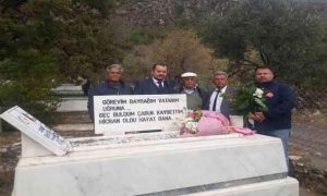 Datça’da şehit öğretmen mezarı başında anıldı