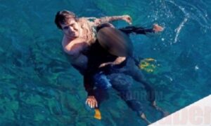 İş yeri kirası arttırılınca ayağına kum torbası bağlayıp denize atladı