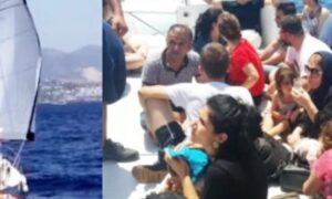 Torba açıklarından İtalya yolundaki yelkenli teknede göçmenleri İHA tespit etti